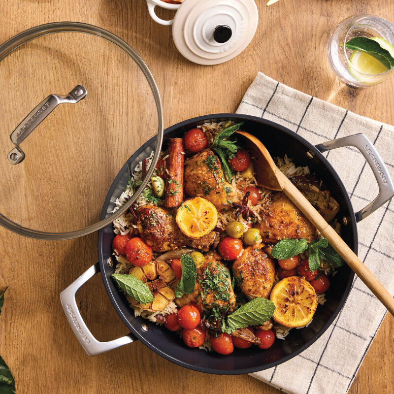 Essential Non-stick Ceramic Shallow Braiser with Glass Lid