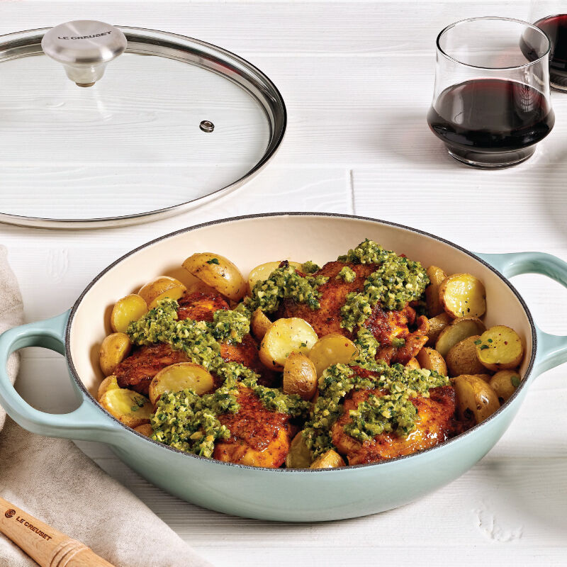 Enameled Cast Iron Signature Round Braiser with Glass Lid - Image 3
