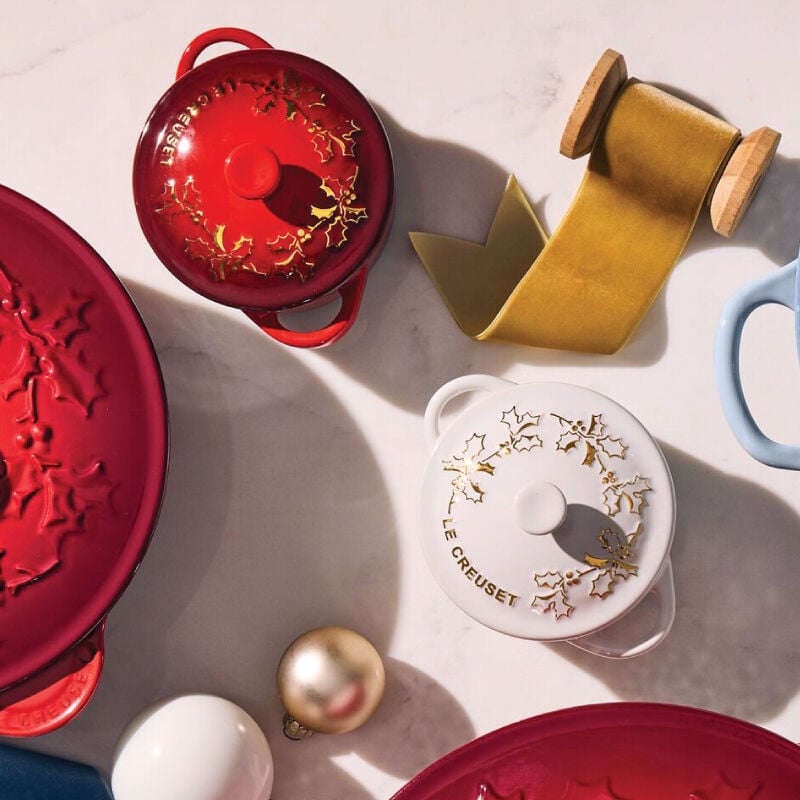Holly Collection Gold Applique Mini Round Cocotte - Image 2